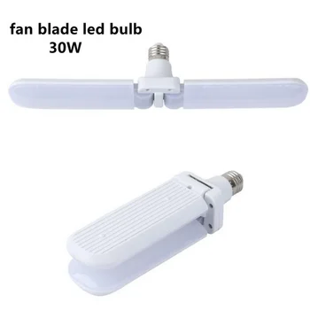 선풍기 모양 접이식 LED 전구, E27 LED 램프, 가정 거실 창고 차고 천장 조명, 220V, 110V