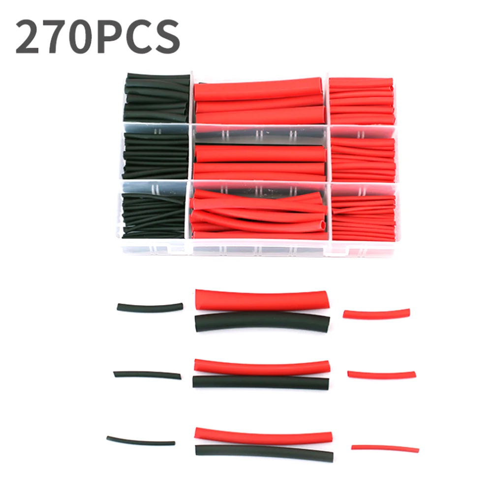 270PCS 3:1 Red Heat Shrink Tube kit Wall Tubing Shrinkable Tube Shrinking Assorted Polyolefin Insulation Sleeving Wire Cable