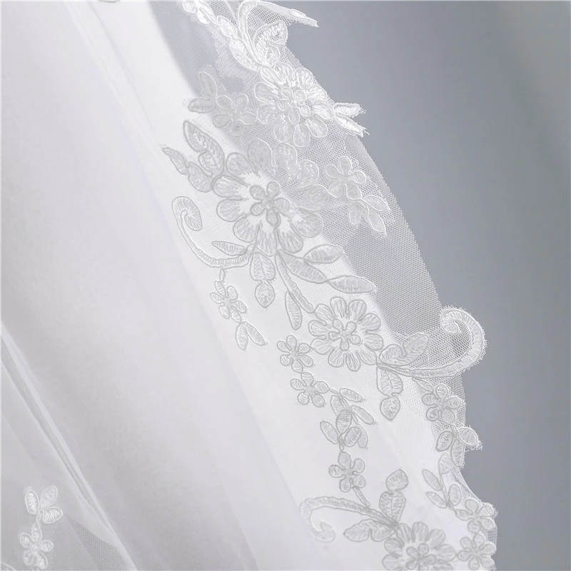 New Arrival Lace Appliques Two-Layer Wedding Veil Handmade Bridal veils Bride Mariage Bridal Headwear Wedding Accessories Voile