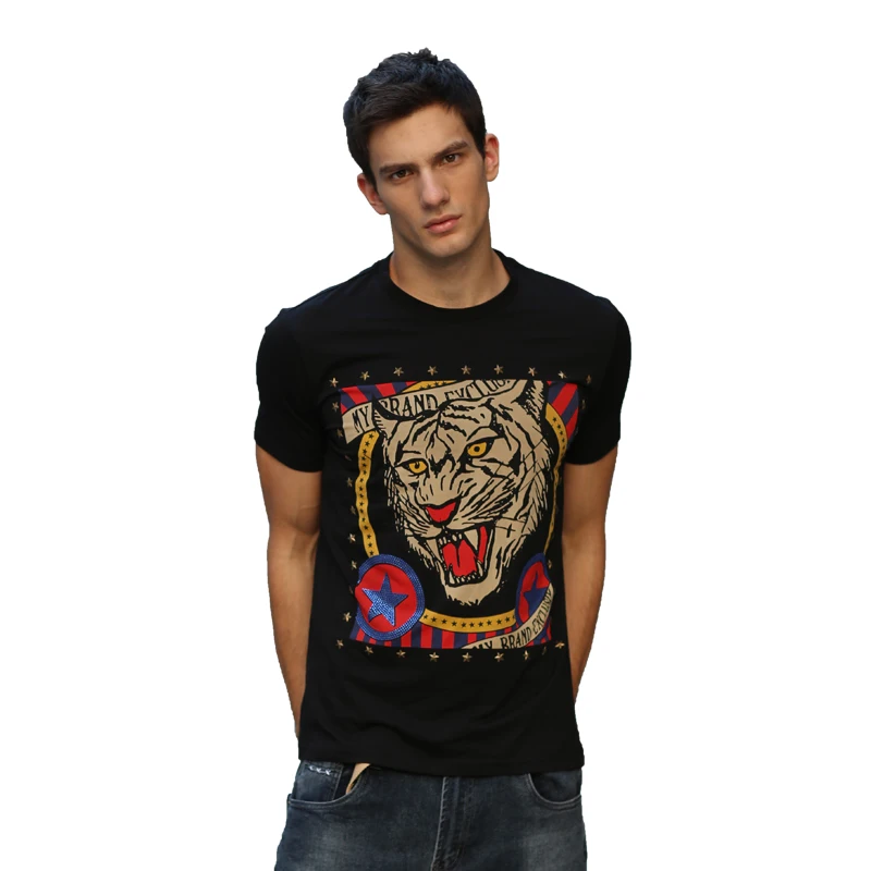 AlexPlein Party T Shirt Man Clothing Fashion Tiger Streetwear 100% Cotton Shortsleeve Crew Neck 2022 Summer Casual Aesthetic