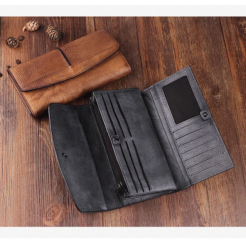 

Vintage Women Leather Wallet Short Slim Male Purses Money Credit Card Holders Men Wallet ZP007