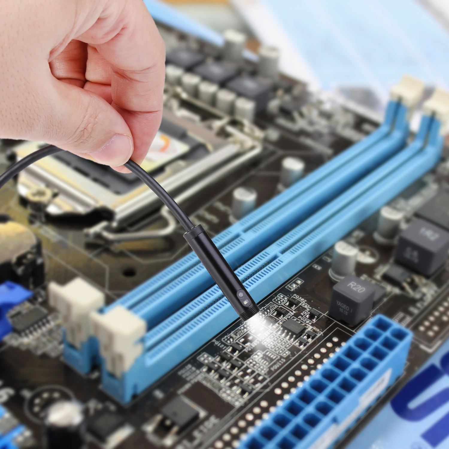 8mm 1m 3.5m 5m Dual Lens Endoscope Inspection Camera IP67 Waterproof 2MP Borescope Snake Inspection Tube Camera for Android  PC