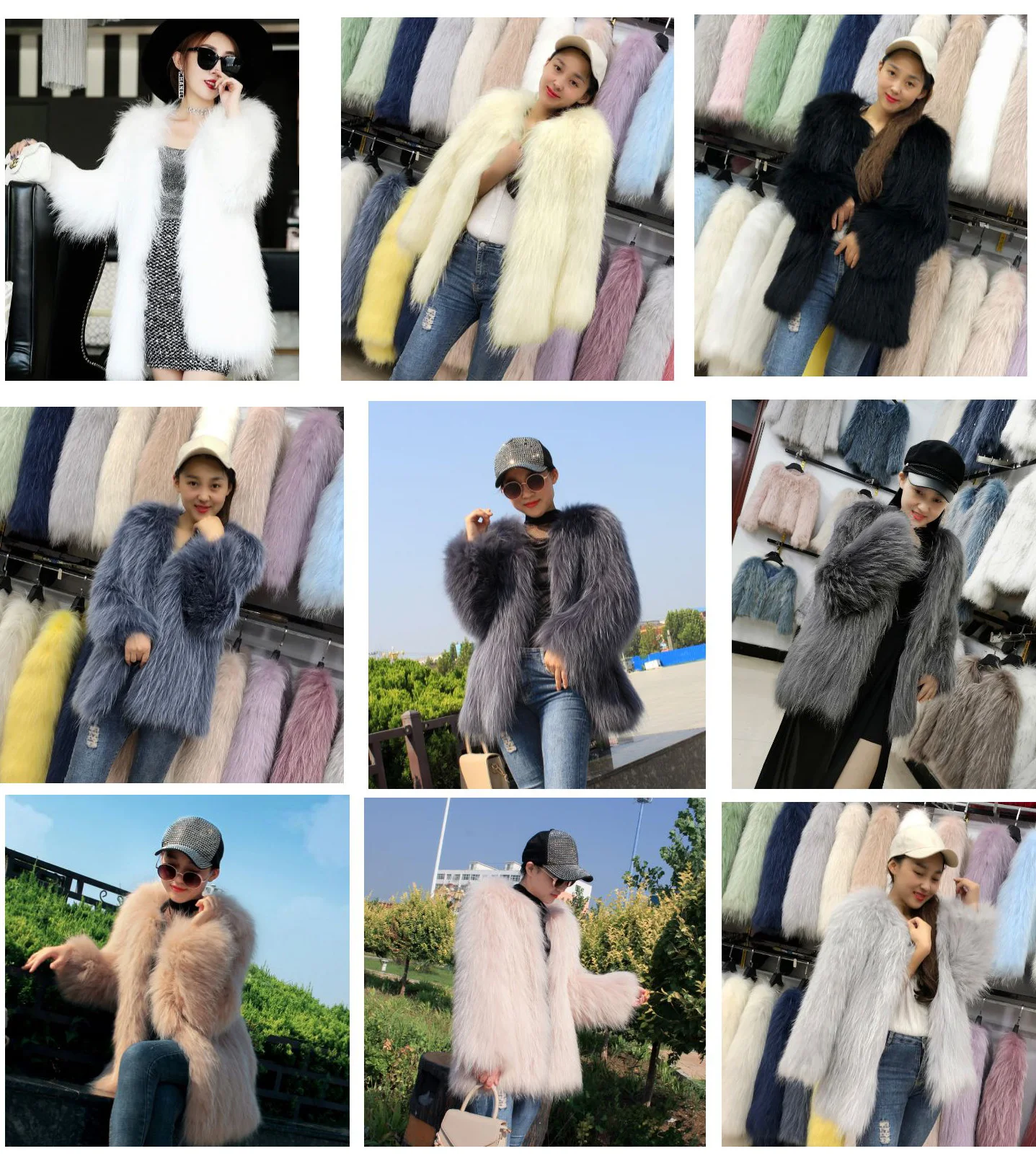 100%Fur raccoon fur woven Long jacket ladies winter fur jacket warm animal fur long-sleeved autumn jacket real animal fur woven