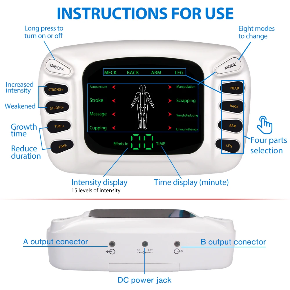 Eletric Compex Muscle Stimulation EMS Physiotherapy TENS Machines Shock Wave Massage Body Electrode Tens Pads Acupuncture Patche