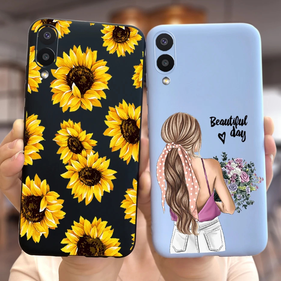 Funda trasera de silicona suave para Samsung Galaxy A02, SM-A022F, A02, M, 02, M022F, parachoques de girasol