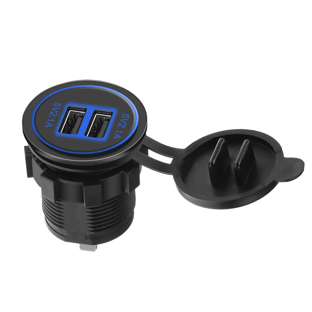 DC 12V 24V 4.2A Dual Port USB Charger With Voltmeter Motorcycle Boat Cigarette Lighter Socket For Mobile Phone Tablet PC