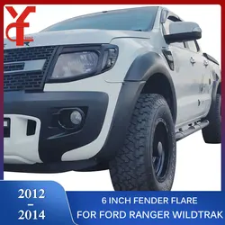 6 Inch OEM design Fender Flares Accessories For Ford Ranger 2012 2013 2014 Double Cabin Mudguards Exterior Parts