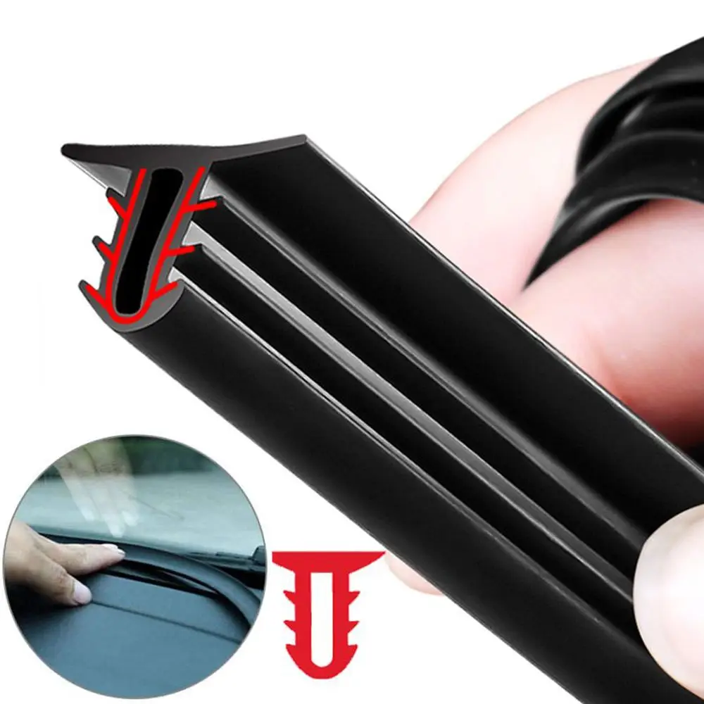 1.6M Universal Car Windshield Sealant Dashboard Soundproof Rubber Seal Strip Auto Rubber Car Panel Seals Interior Accessories