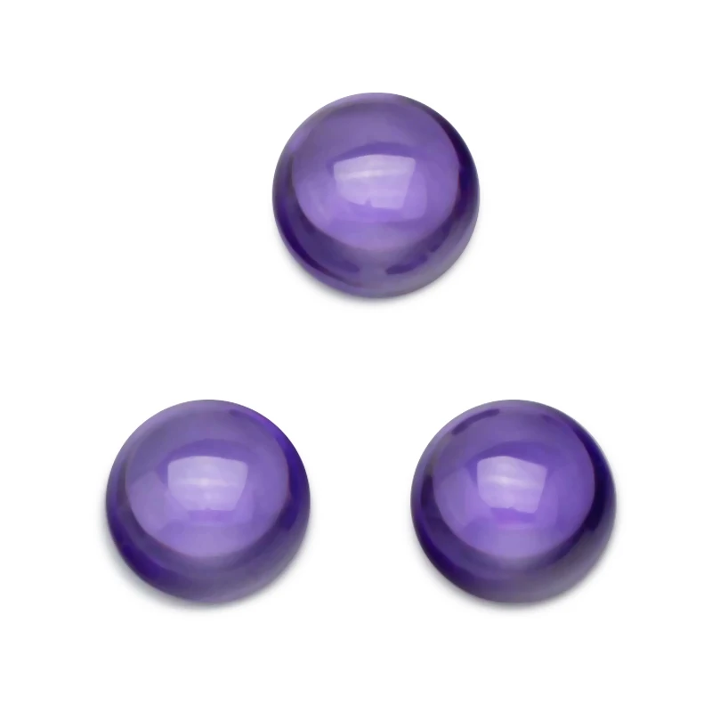 Size 5mm~10mm Round Shape Purple Cabochon CZ Synthetic Gemstone Cubic Zirconia Stone