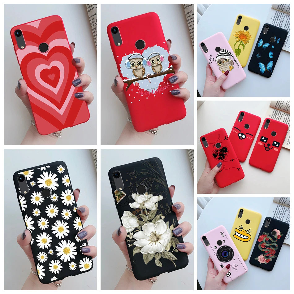 For Huawei Honor 8A JAT-LX1 Case 6.09inch Cute Daisy Love Heart Painted Candy Cartoon Cover Soft Fundas For Honor 8A Phone Cases