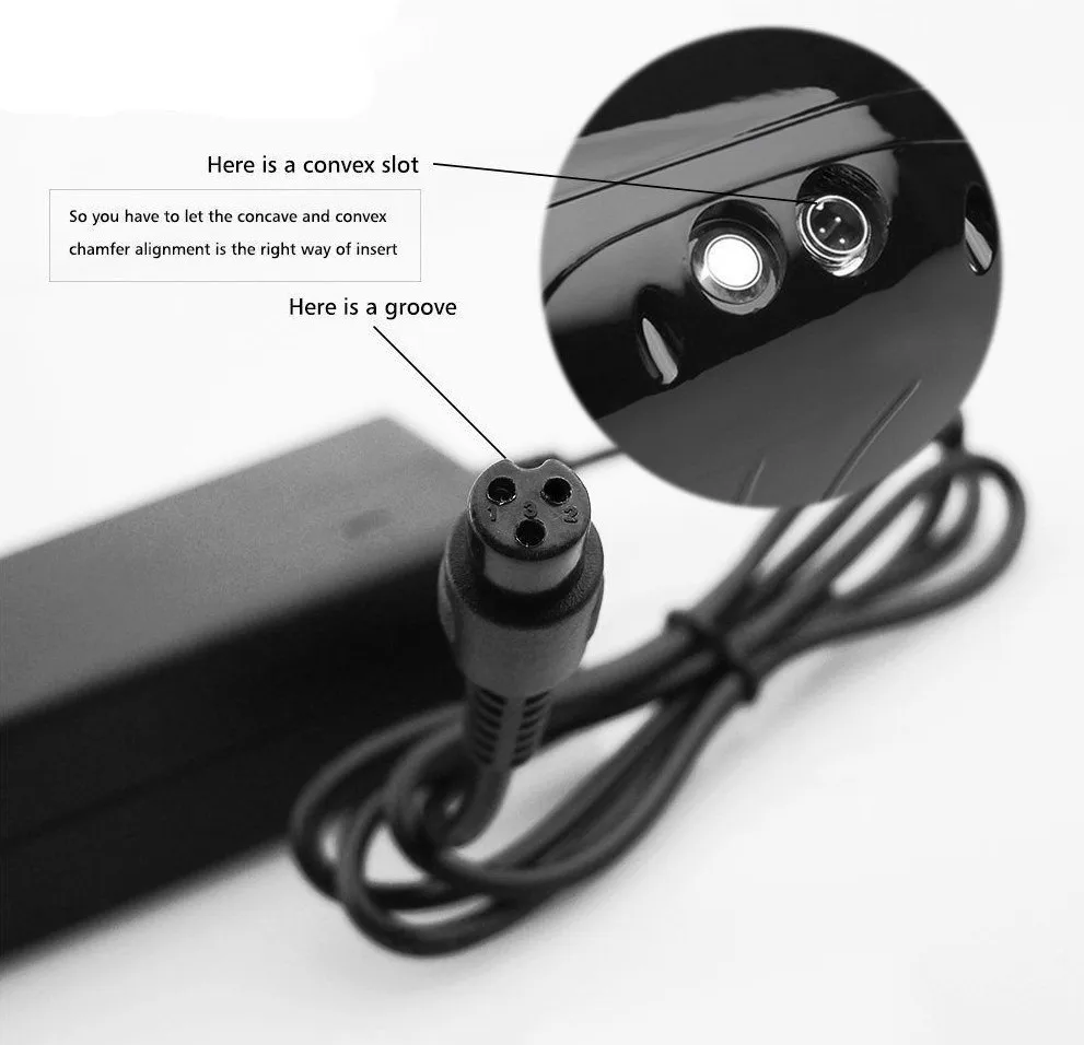 Cargador de batería de litio para bicicleta eléctrica, paquete de batería de litio de 48V, conector hembra de 3 pines, enchufes M12, 54,6 V, 3A