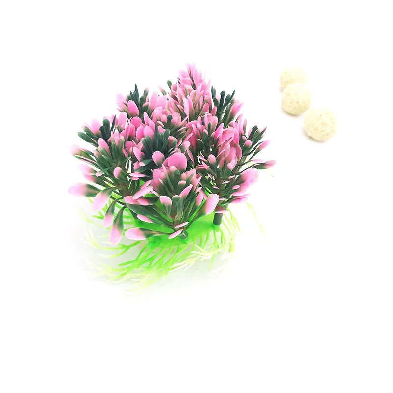 Purple Artificial Plastic Plant Underwater Water Grass Fish Tank Aquarium Ornament Decoration Flower Grass Lawn 6cmx13cm