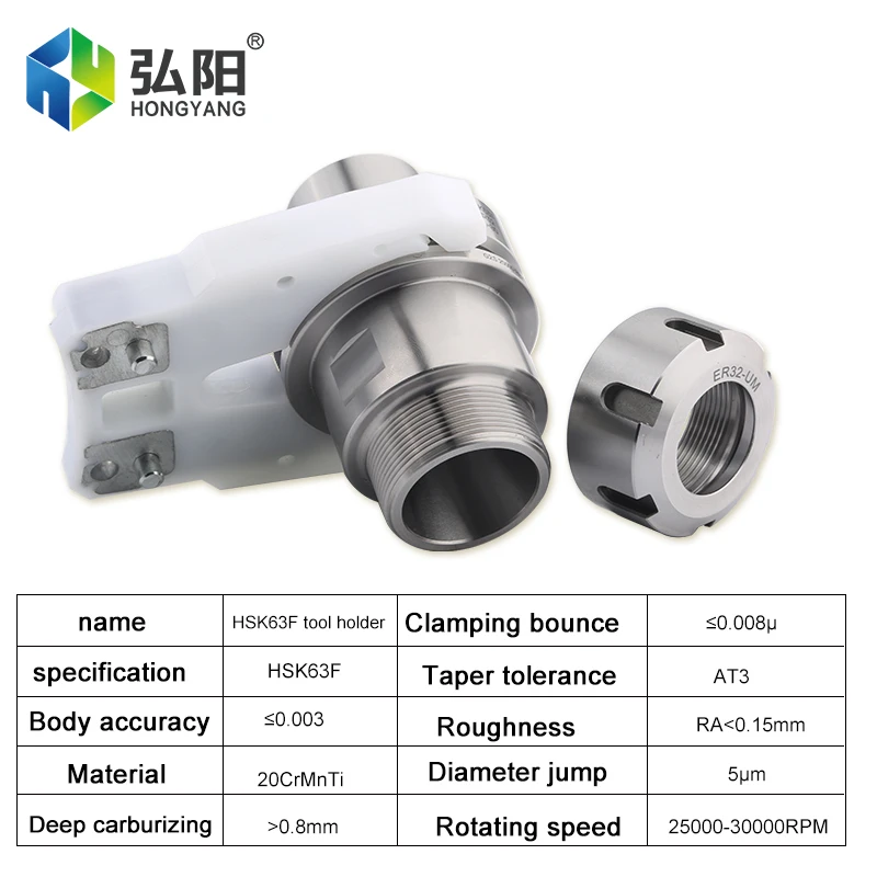 Imagem -05 - Ferramenta Titular Hsk63f Ferramenta Titular Er32 Er40 Collet Chuck Ferramenta de Gravura do Cnc Torno Madeira Moagem Hsk63