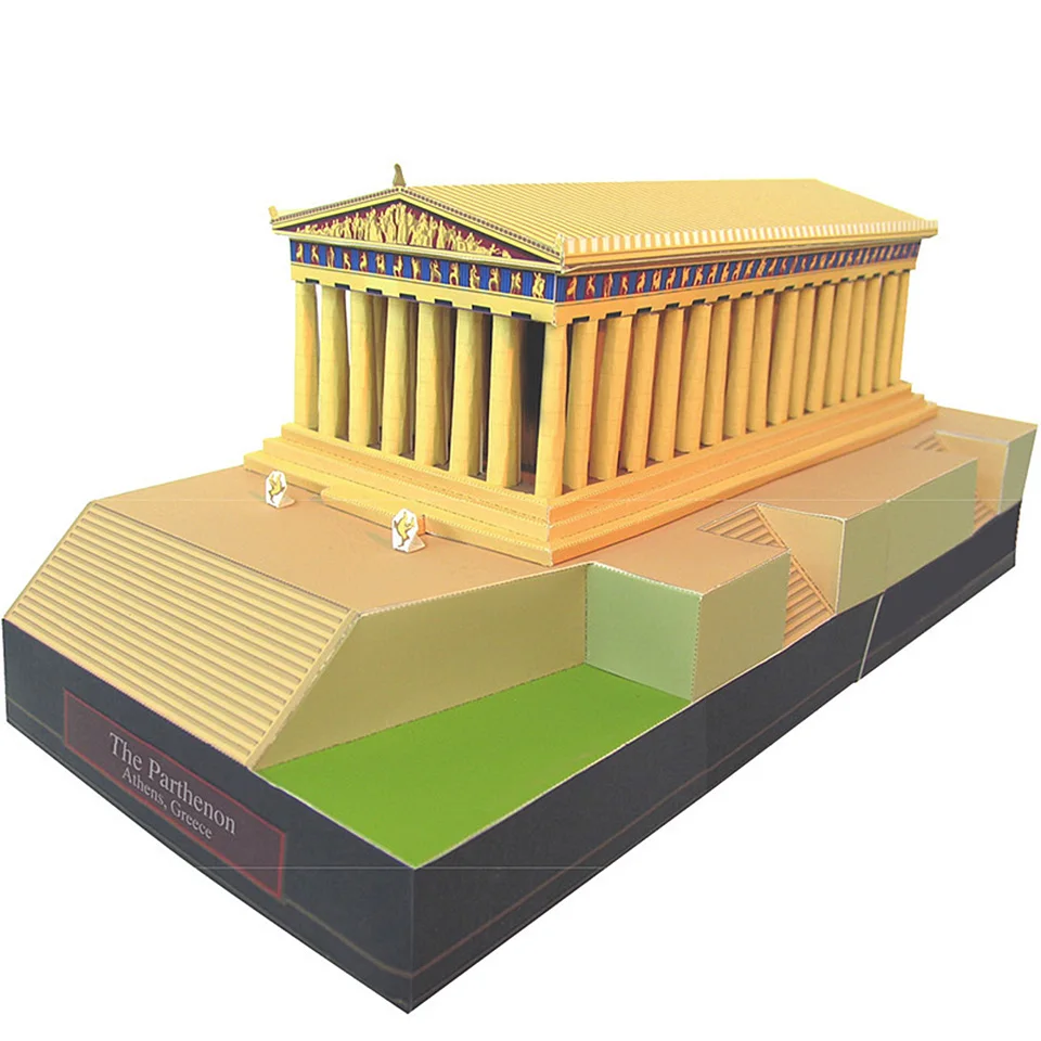 Griechenland Parthenon Tempel Mini 3D Papier Modell Haus Papercraft DIY Kunst Origami Gebäude Teens Erwachsene Handgemachte Handwerk Spielzeug QD-163