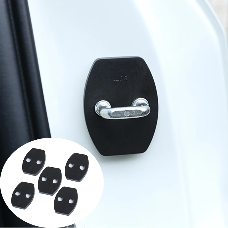 Car Styling 5pcs For Toyota Land Cruiser Prado FJ150 2010-2019 Black plastic Car Door Lock Protector Cover