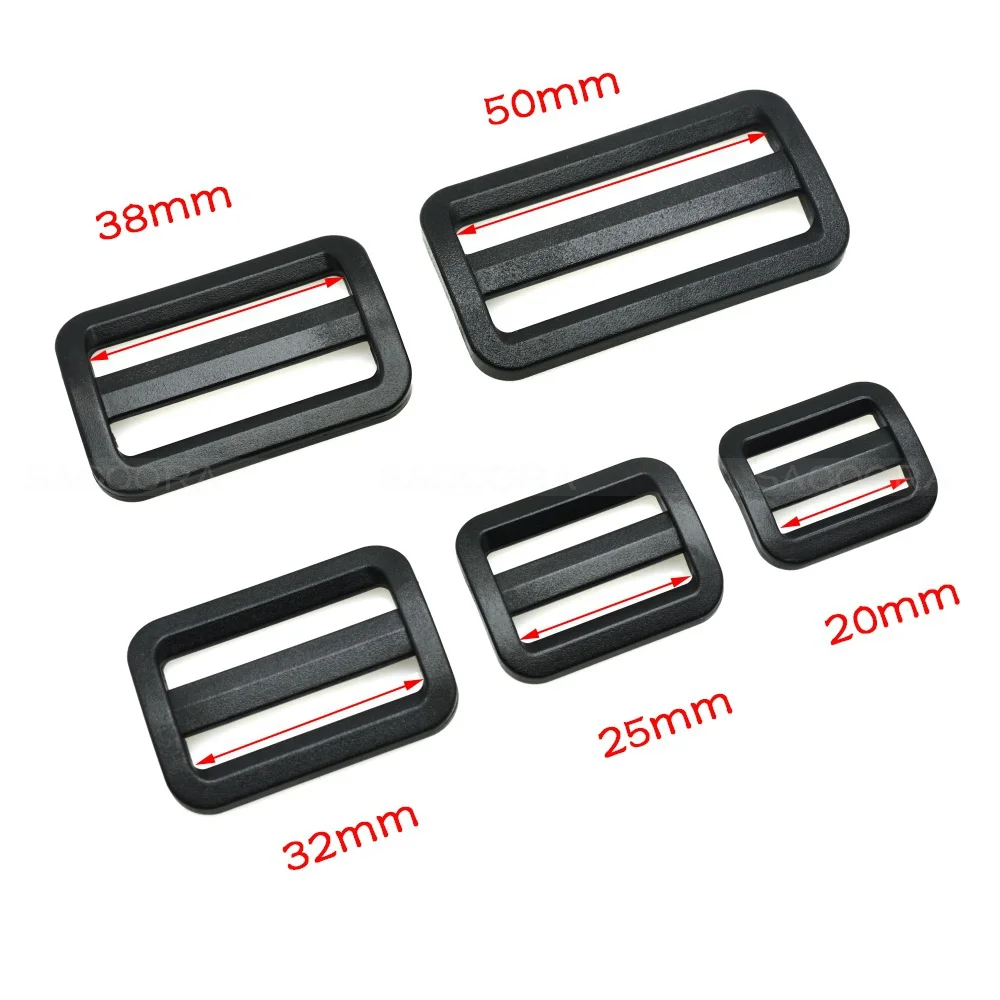 Plastic Tri-Glide Slides Button Bulk Adjustable Webbing Triglides Slider Buckle for Belt Backpack Bags Sewing