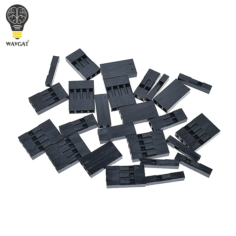 100PCS Dupont Head 2.54mm 1X 1P 2P 3P 4P 1X1P 1X2P Dupont Plastic Shell Pin Head Connector Jumper Wire Cable Housing Plug Female