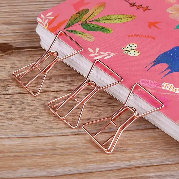 12pcs Rose Gold Bow Paper Clip Paper Clip Shaped Paper Clip Paper Clip Cute