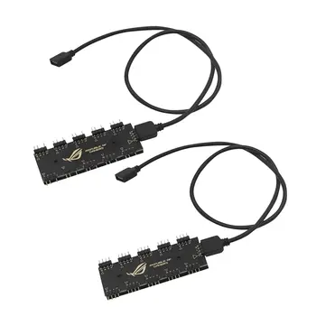 Prodlužovací kabel pro synchronizaci RGB podsvícení základní desky s 1 až 10 porty 5V 3pin/12V 4pin, rozbočovačem a synchronizačním hubem pro ASUS GIGABYTE AURA RGB 10 nejlepší prodej Asus Aura Sync Hub - №6