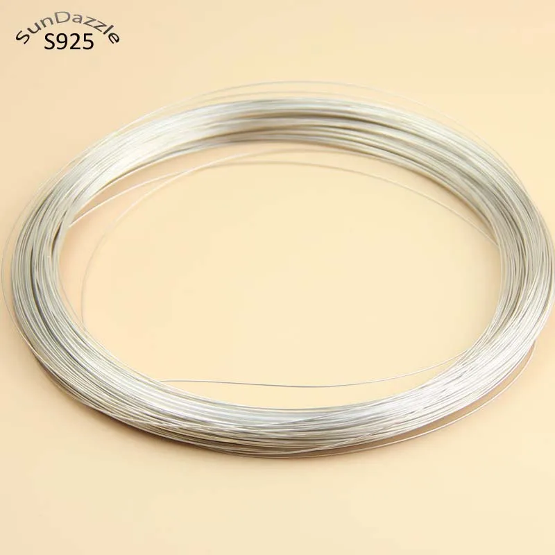 0.4-0.6mm Genuine Real Pure Solid 925 Sterling Silver Wire Thread Silver String Line Filament DIY Jewelry Making Findings