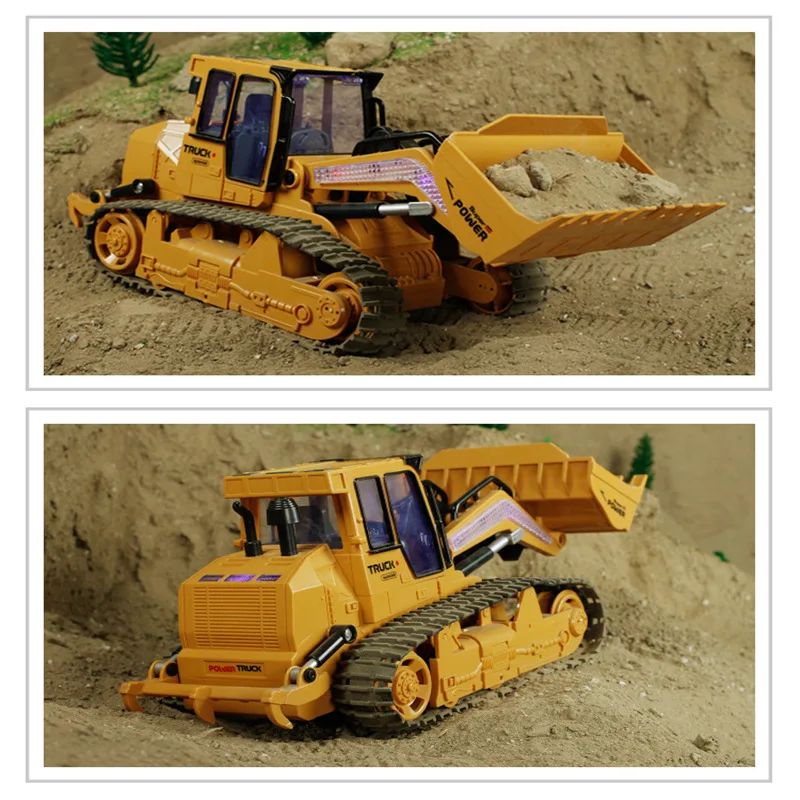 1:16 Rc Bulldozer Excavator Toy Rc Engineering Vehicle Dump Dumper Alloy and Plastic Excavator Rtr Toys for Kids Birthday Gift