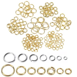 100pcs 3 4 5 6 7 8 10mm Stainless Steel Open Jump Rings Split Rings Connectors For DIY Jewelry Finding Making Accessories