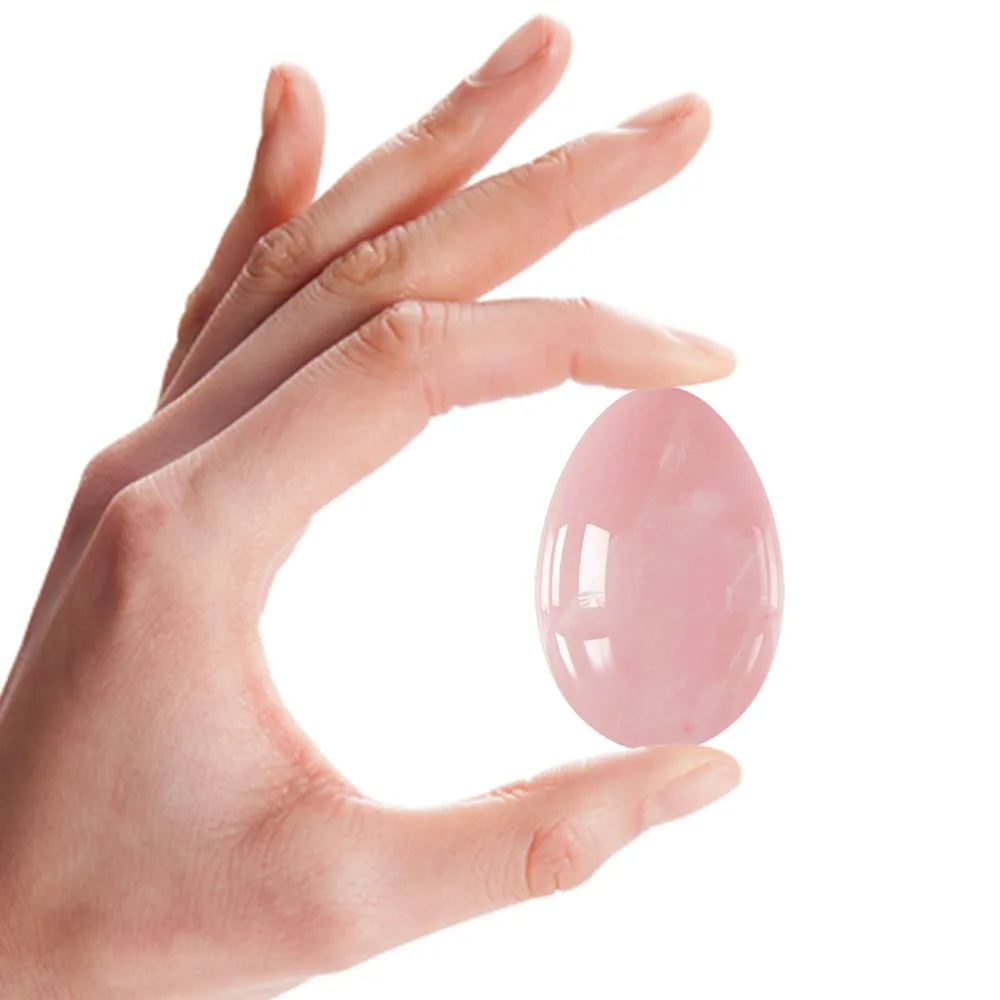 Natural Rose Quartz Yoni Egg Set Vaginal Tightening Jade Egg Women Pelvic Kegel Exerciser Vaginal Massage Yoni Wand Crystal Ball