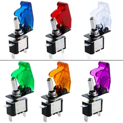 1set Auto Car Boat Truck ASW-07D Led Toggle Switch With Safety Aircraft Flip Up Cover  Red Blue Green Yellow White 12V20A