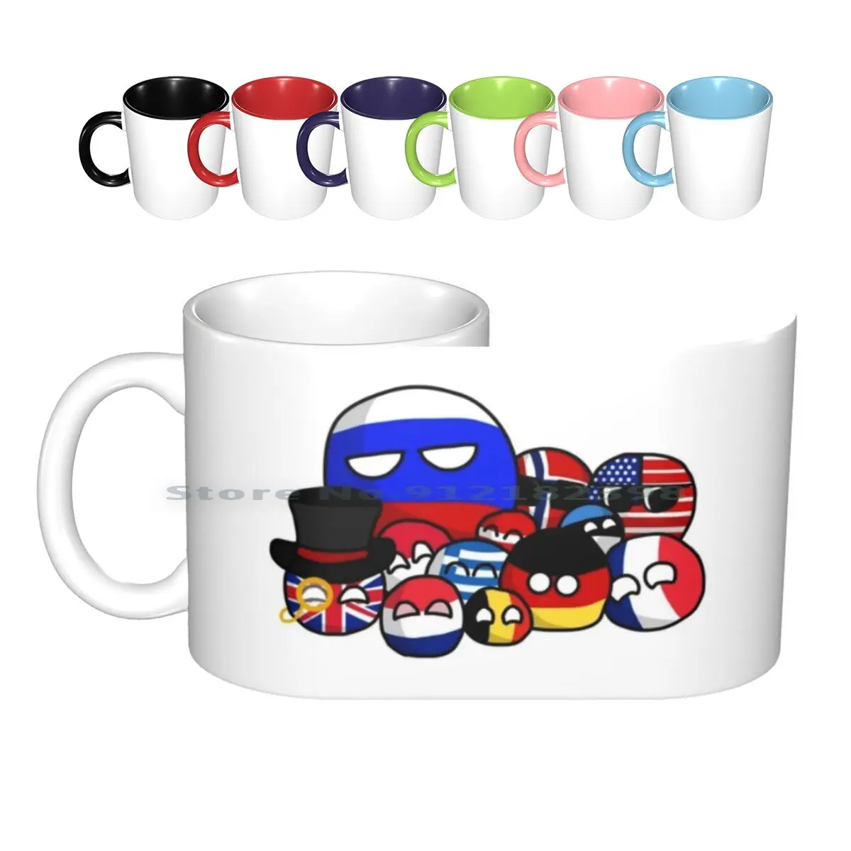 Countryballs Ceramic Mugs Coffee Cups Milk Tea Mug Country Balls Countryballs Europe America American Russia Russian Austria