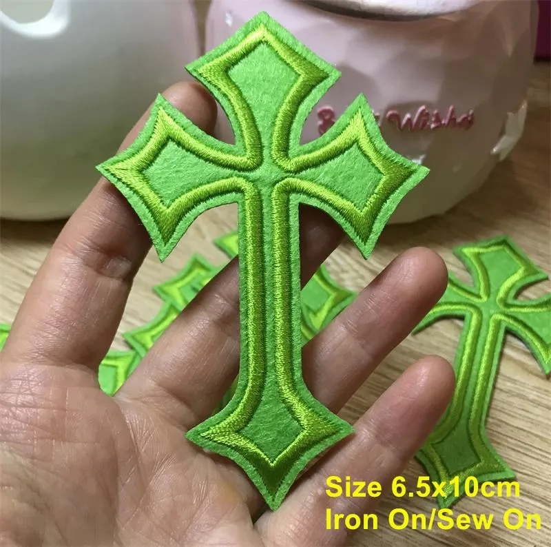 New arrival 10 pcs Black cross mixed colors Embroidered patches iron on cartoon Motif BX Applique embroidery accessory 201501