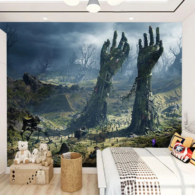 Modern Creative Woods Battlefield Abstract Hands Mural 3D Wallpaper Living Room TV Wall Home Decor Wall Cloth Fresco Sticker