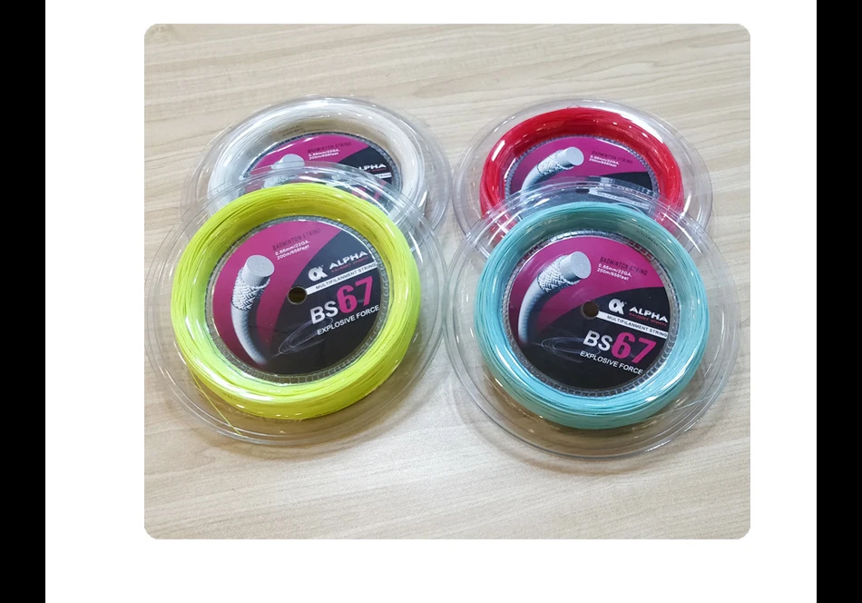 Alpha Badminton-Saite, 0,66 mm, Kugelnetz-Saite, 200 m Rollen, hohe Elastizität, 30 Pfund, BS67 – Detail 14