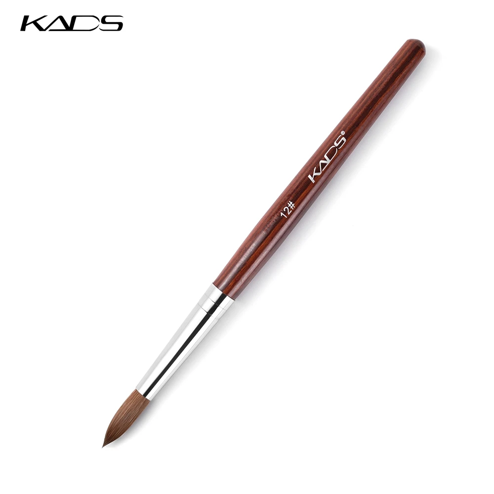 KADS Kolinsky Madeira Sable Pen, Profissional Nail Art Brush, Cabeça Redonda, Ferramenta de Desenho, 12 #, 14 #, 16 #, 18 #, 20 #, 22 #