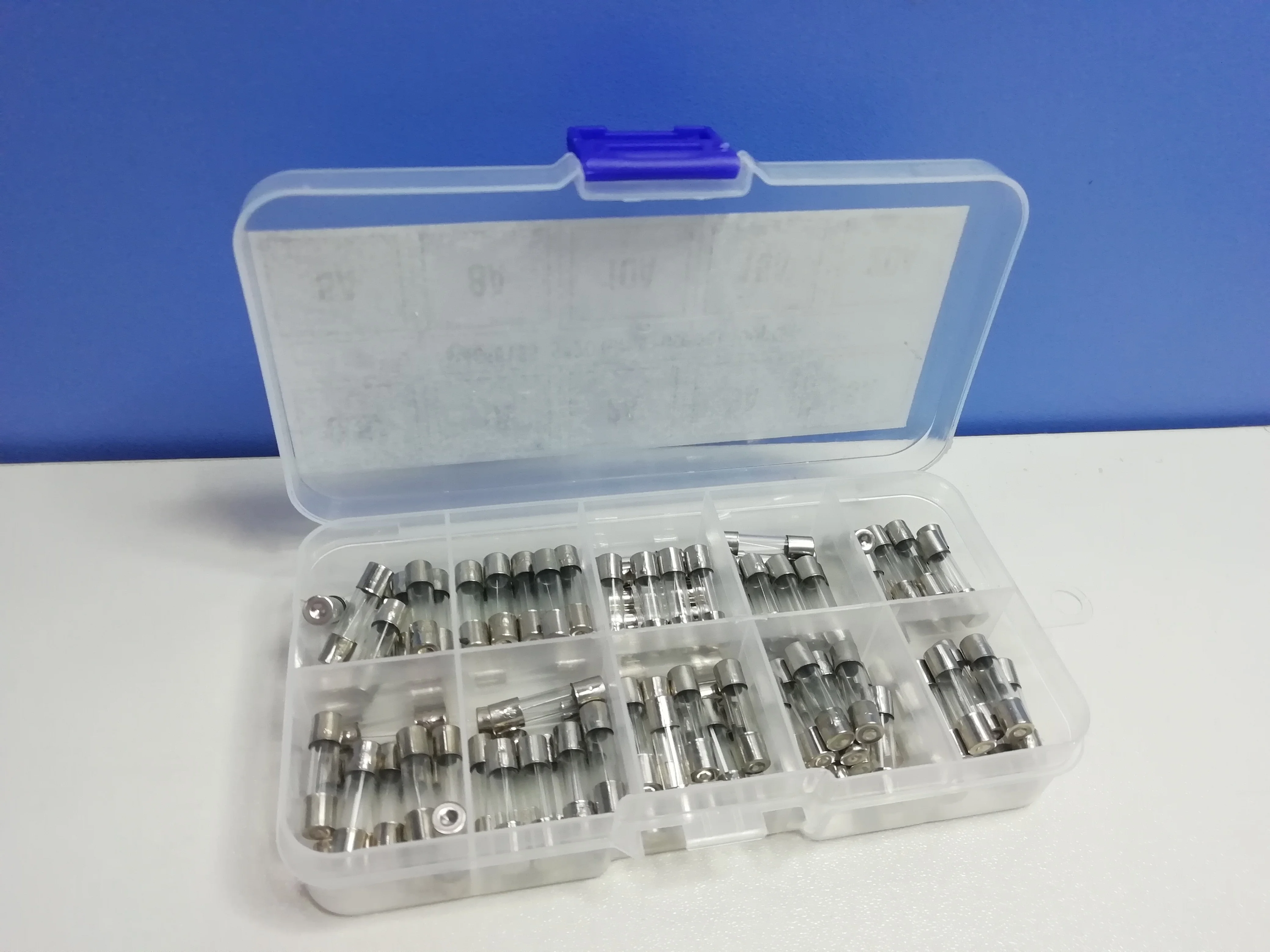 100 pz/set set di fusibili in vetro 5*20mm 0.5A 1A 2A 3A 5A 6A 8A 10A 15A 20A