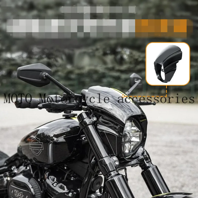 Bright black & Matte Black Headlight Fairing Cover For Harley Softail Breakout FXBR FXBRS 2018 2019 2020