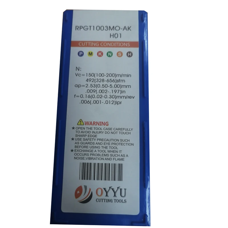 Inserti del carburo degli strumenti di tornitura della taglierina del tornio della RPGT1003MO-AK H01 di RPGT RPGT1204 RPGT10T3MO-AK per alluminio e rame