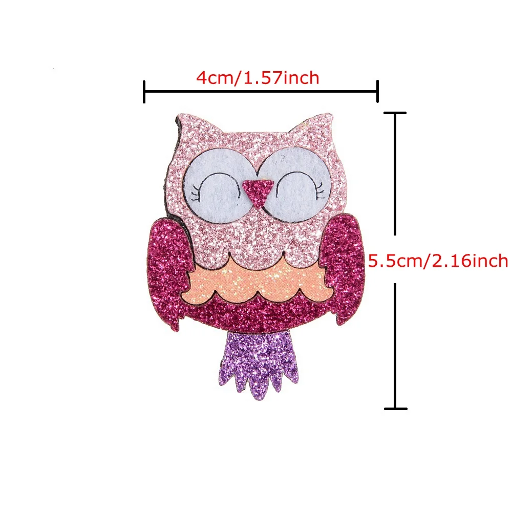 Yundfly 5pcs/lot Cute Flatback Sequin Non-woven Unicorn Owl Cartoon Animals Accessories for DIY Headband without Hair Clips