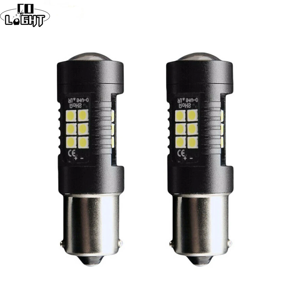 CO LIGHT P21W LED 1156 BA15S LED Bulb Car Lights 1200Lm Turn Signal Reverse Brake Light DRL R5W 3030 LEDs 12V 24V Auto Lamp Bulb