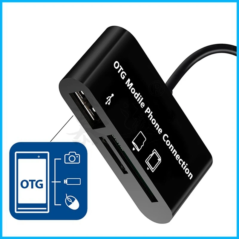 Cabo adaptador para micro usb, leitor de cartão de memória sd e micro sd tf conexão para leitor de cartão de memória inteligente para porta micro usb
