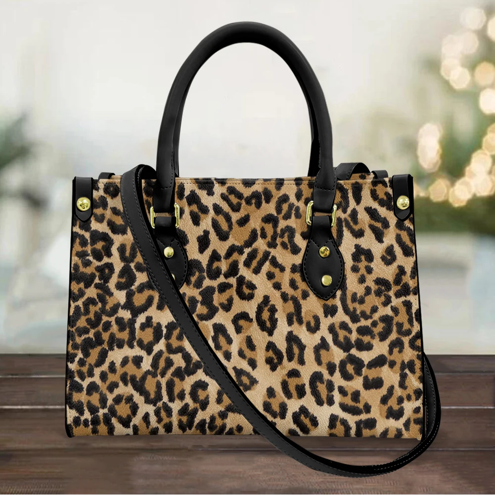 

Classic Leopard Design Women Handbags Luxury PU Leather Tote Shoulder Bags for Teen Girls Messenger Bags Woman Large Capacity