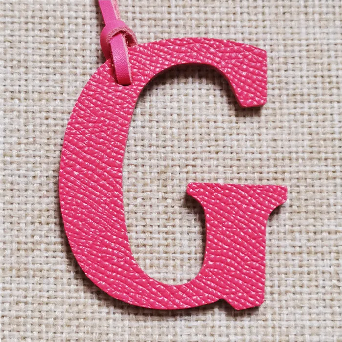 Leather English Letters Charm G Character Bag Pendant