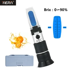 Portable Brix Refractometer 0-90% HandHeld Sugar Content Meter for Fruit Juice Soup Liquid Index Tester Measurement Instrument