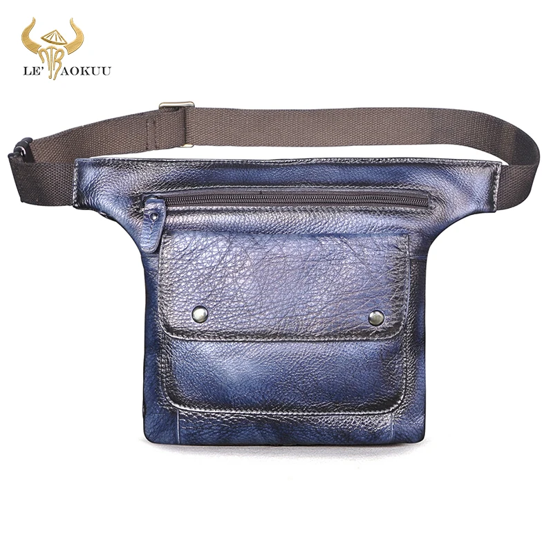 

Unique Soft Real Leather Men Crossbody Sling Satchel Bag Design Travel Cigarette Case Pouch Fanny Waist Belt Bag Pack 3117