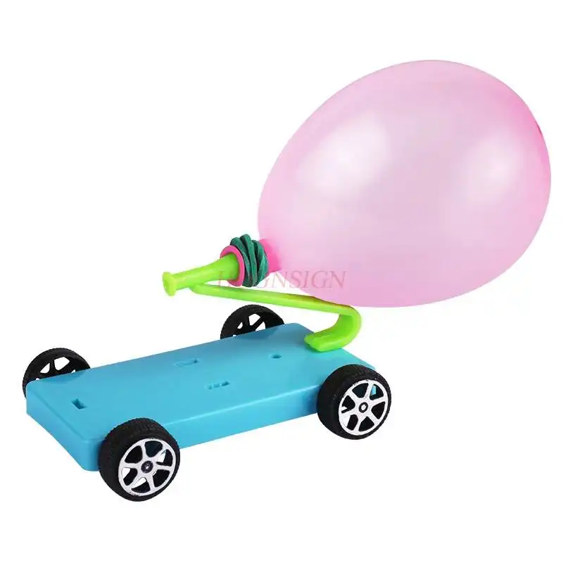 recoil trolley elementary science experiment Balloon-powered trolley recoil trolley elementary science aerodynamic small