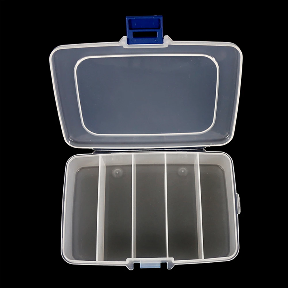 5ช่อง Clear พลาสติกกล่องเครื่องประดับลูกปัดสกรูคอนเทนเนอร์ Fly Fishing Lure ช้อนตะขอเหยื่อกล่อง