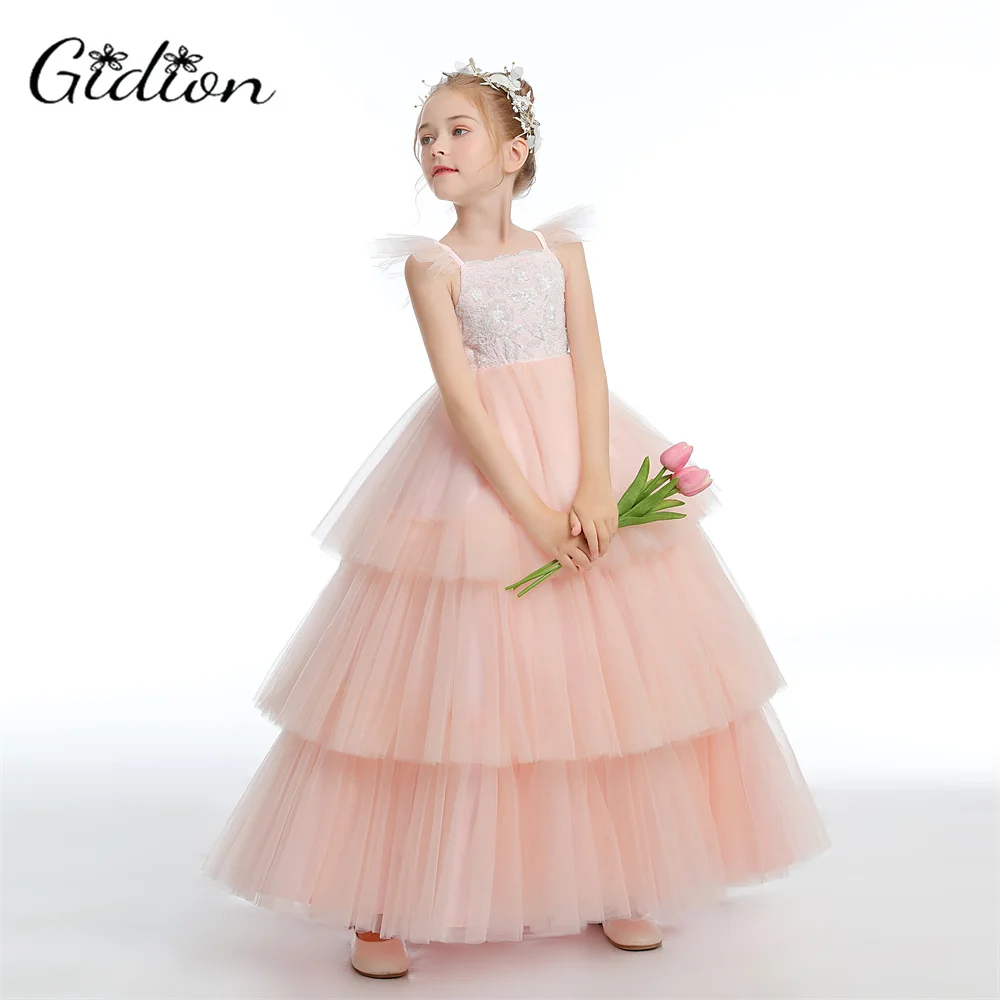 Princesa Flower Girl Dress for Children, Aniversário, Festa à noite, Show, Concurso, Casamento, Junior Bridesmaid Dress, Ball Event, Prom