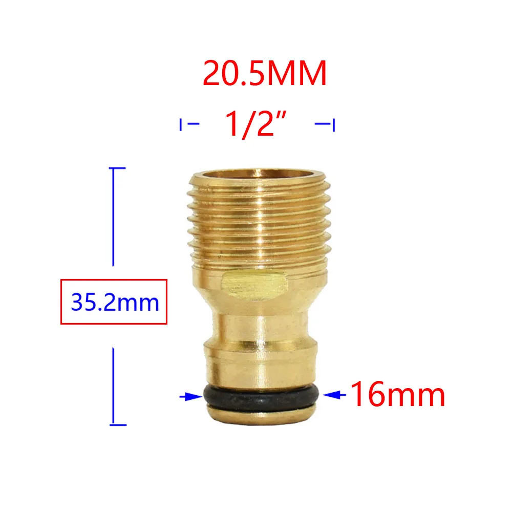 1/2 3/4 5/8 1" Thread Quick Connector Brass Garden Watering Adapter Drip Irrigation Copper Hose Quick Connector Fittings 1 Pcs