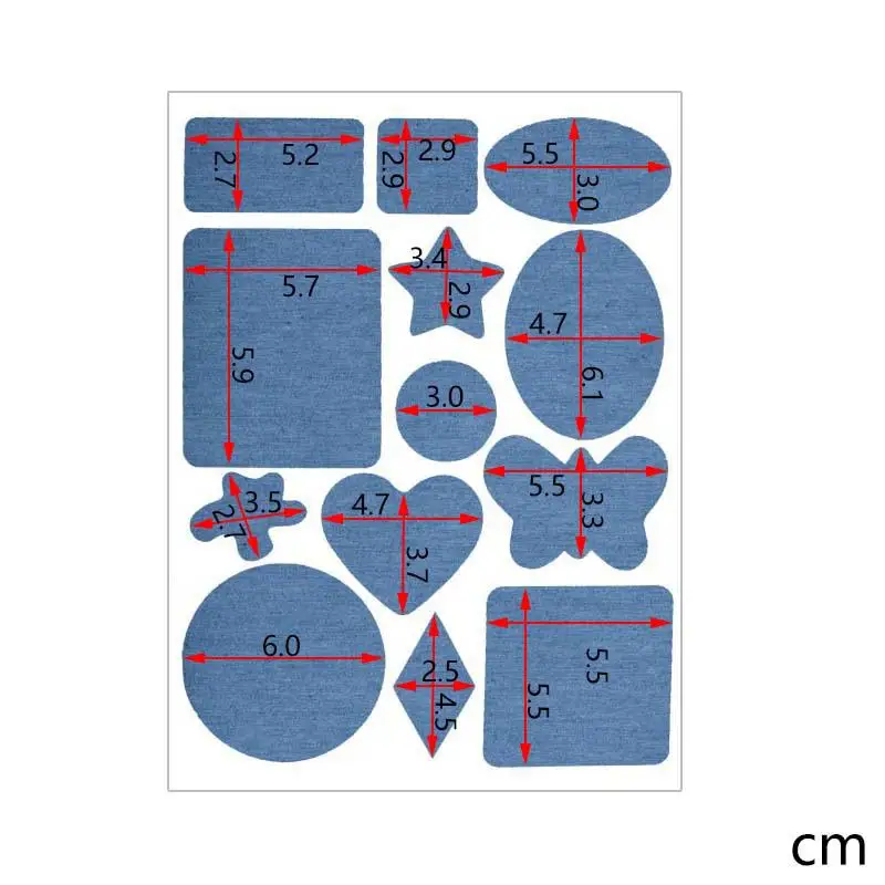 Naszywki jeansowe DIY żelazko na dżinsowe łaty na łokcie naprawa spodnie na Jean odzież spodnie odznaki odzież tkaniny do szycia