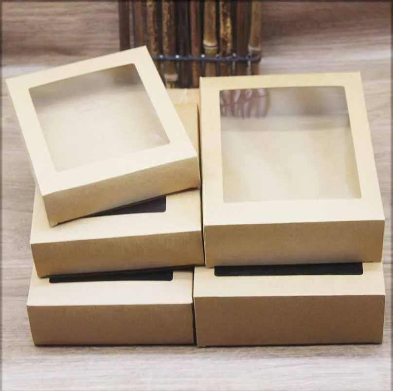10pc Mulit size window box jewelry packing box white big gift package box wedding candy favors decoration box party suppiles