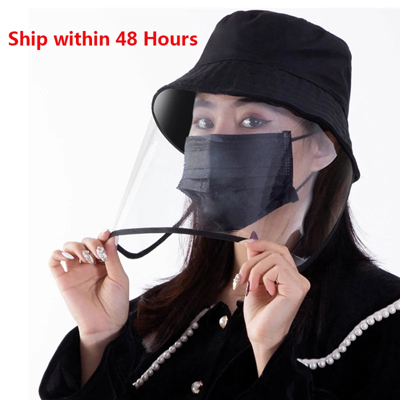 Anti Droplet Face Shield Fisherman Hat Black Dust Proof Cover Face Anti Fog Full Face Mask Protective Baseball Cap